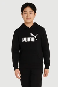 Boys Puma Fleece Pullover Hoodie with Kangaroo Pocket