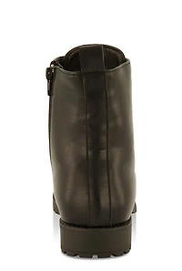 Womens Girls Rhinestone Lace Up Combat Boots, Black, Size 12
