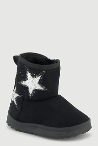 Toddler Girls Glitter Star Detail Side Zip Booties