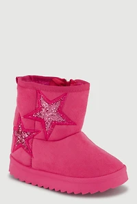 Toddler Girls Glitter Star Detail Side Zip Booties