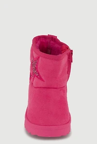 Toddler Girls Glitter Star Detail Side Zip Booties