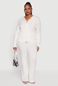 Plus Fold Over Pull On Flare Pants