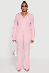 Plus Fold Over Pull On Flare Pants