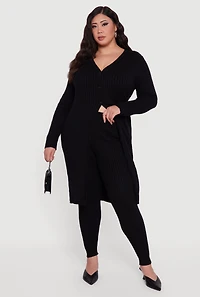 Plus Cable Knit High Waisted Leggings