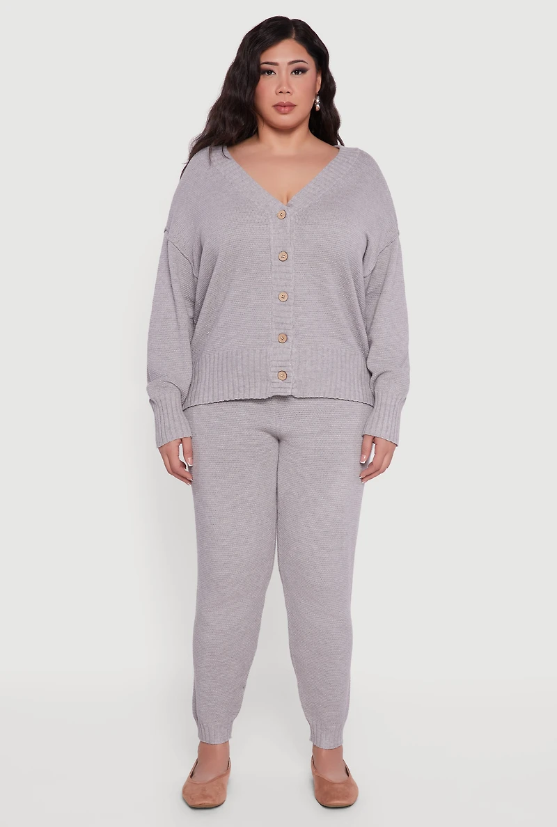 Plus High Waisted Knit Joggers