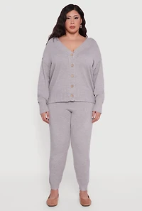 Plus High Waisted Knit Joggers