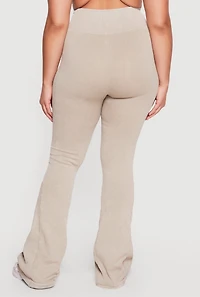 Plus Acid Wash High Waisted Boot Cut Leggings