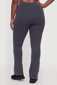 Plus Acid Wash High Waisted Boot Cut Pull On Pants