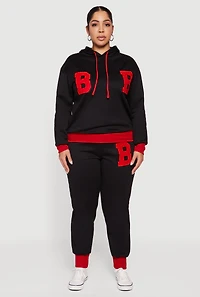 Plus Chenille B Initial Patch Graphic Sweatshirt