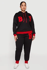 Plus Chenille B Initial Patch Graphic Joggers