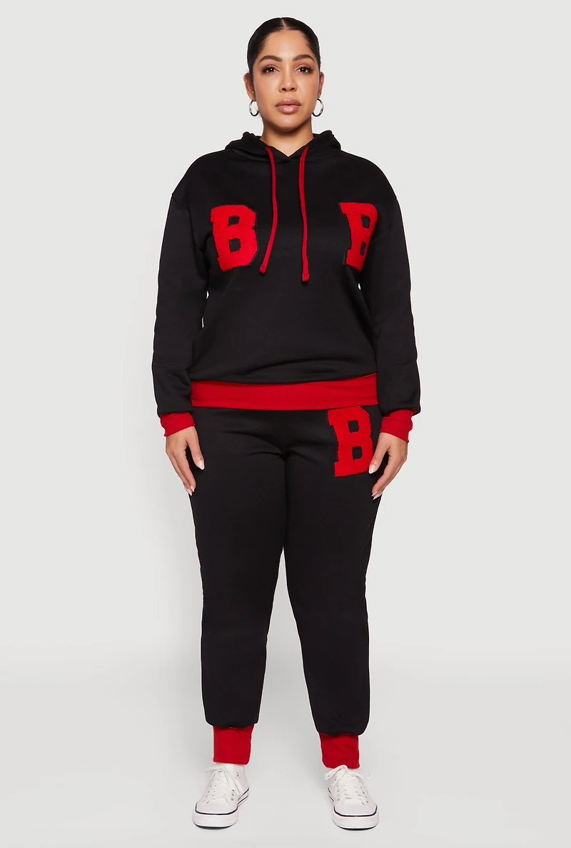 Plus Chenille B Initial Patch Graphic Joggers