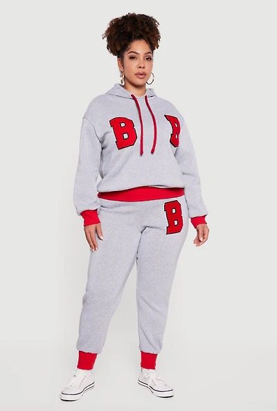 Plus Chenille B Initial Patch Graphic Joggers