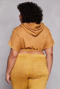 Womens Plus Size Acid Wash Pullover Hoodie, Yellow, Size 3X