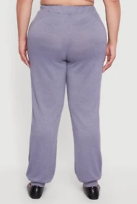 Womens Plus Size Drawstring High Waisted Joggers, Blue, Size 1X