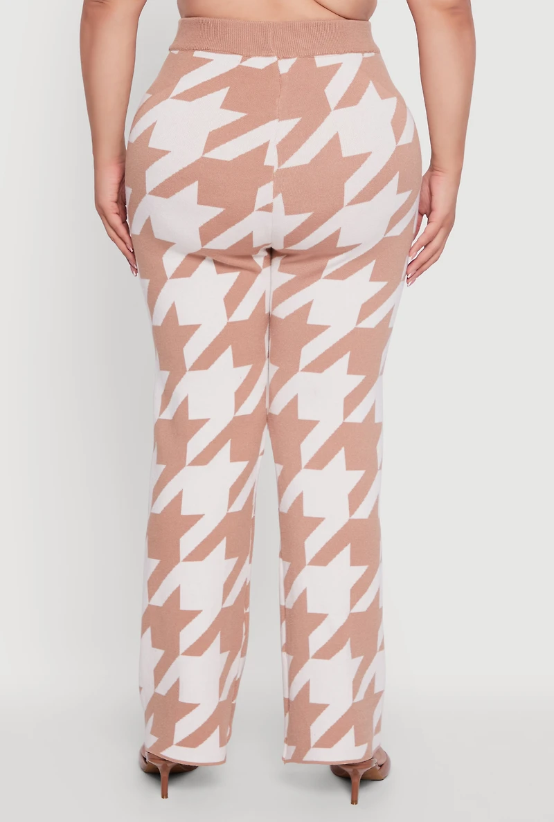 Womens Plus Size Patterned Pull On Straight Leg Pants, Multi, Size 3X