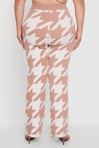 Womens Plus Size Patterned Pull On Straight Leg Pants, Multi, Size 3X