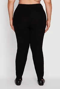 Womens Plus Frayed High Waisted Crochet Pants,