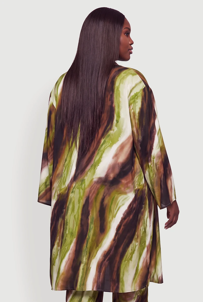 Plus Printed Patterned Kimono