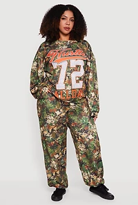 Plus Hustle 72 Graphic Hunter Camo Pullover Top