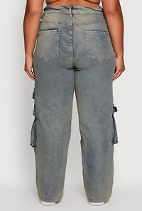 Womens Plus Size High Waisted Distressed Acid Wash Jeans, Multi, Size 3X