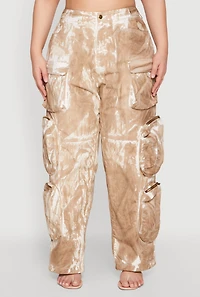 Womens Plus Printed Pattern Cargo Pants,