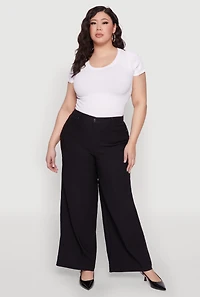 Womens Plus Hyperstretch Wide Leg Pants, 2X