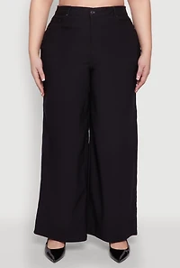 Womens Plus Hyperstretch Wide Leg Pants,