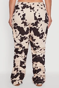 Womens Plus High Waisted Printed Pattern Cargo Pants, 1X