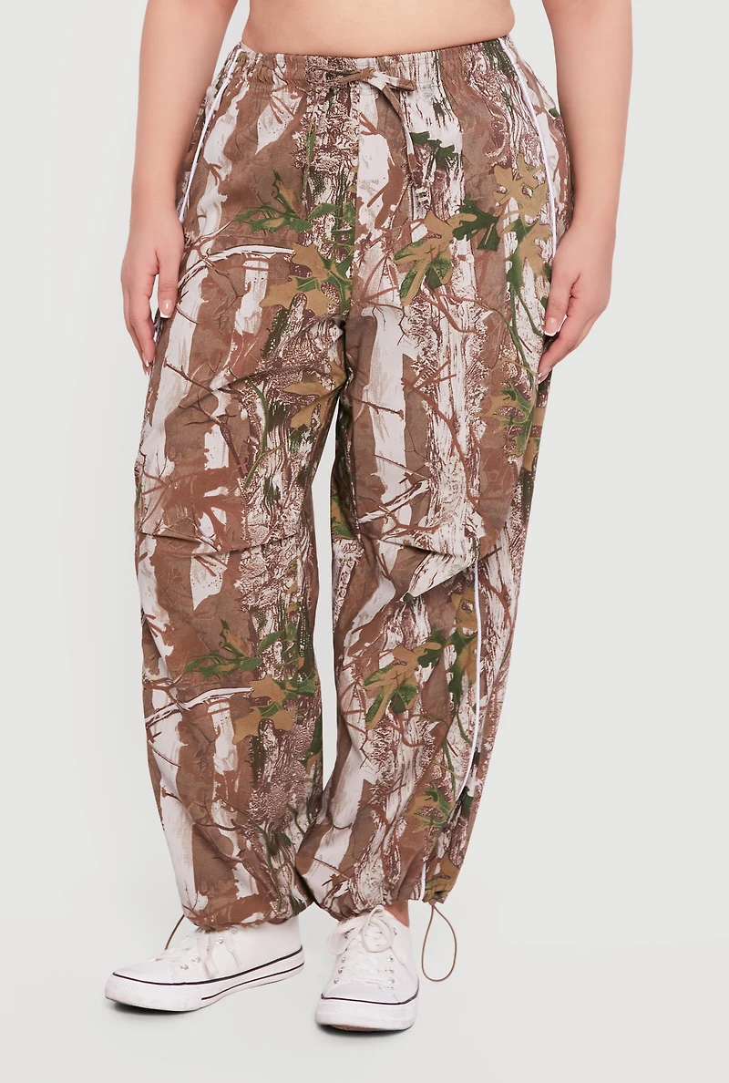 Plus Hunter Camo Drawstring Waist Joggers