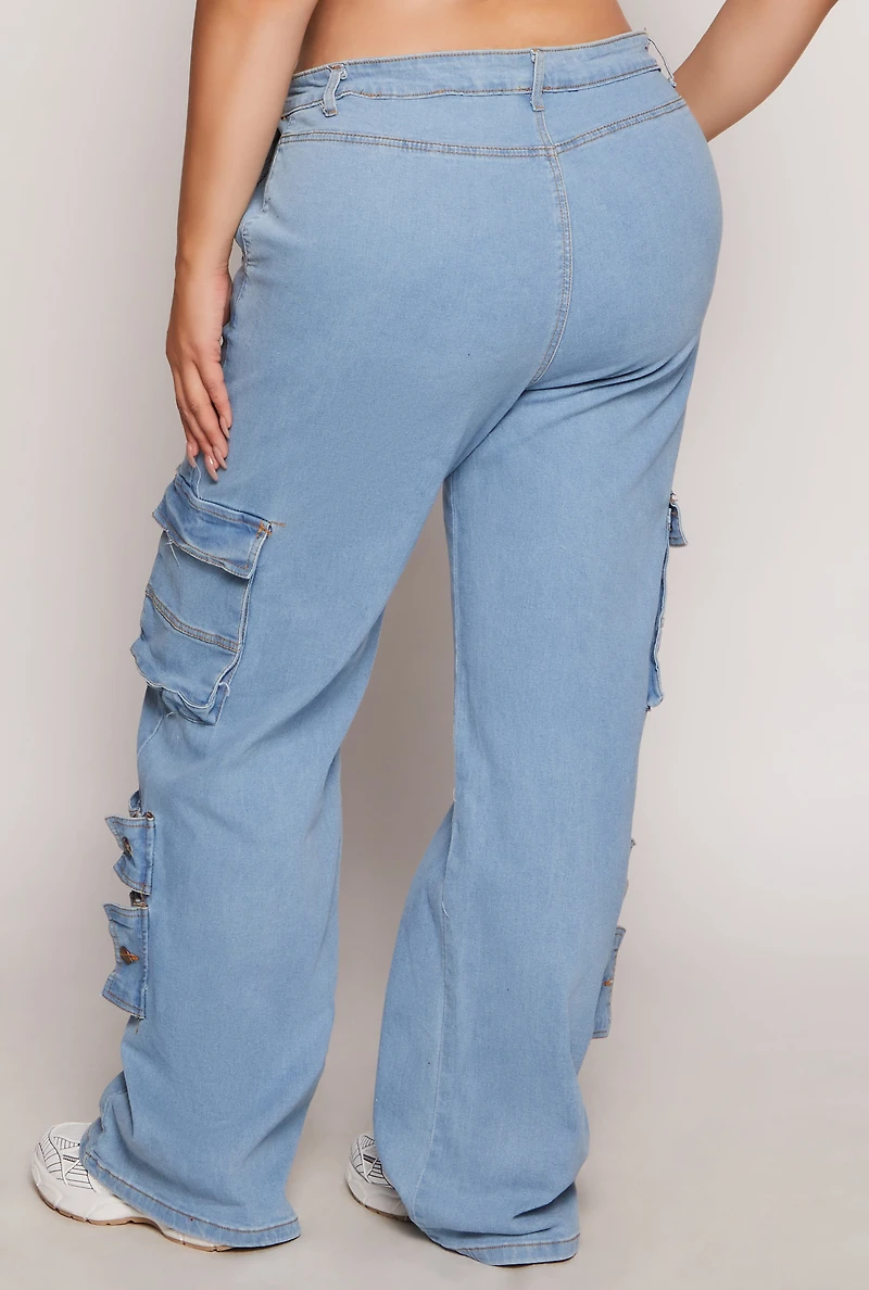 Plus Daisy Wide Leg Cargo Jeans