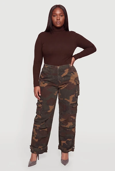Plus Camouflage Cargo Jeans