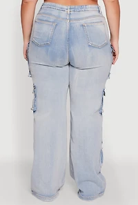 Womens Plus Straight Leg Utility Jeans,