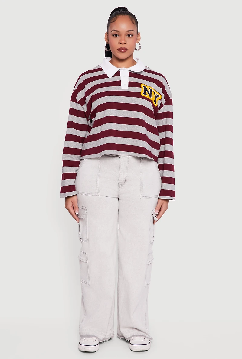 Womens Plus Size VIP Mineral Wash Raw Hem Cargo Jeans, Grey, Size 17-18