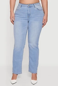 Plus WAX Whiskered Straight Leg Jeans