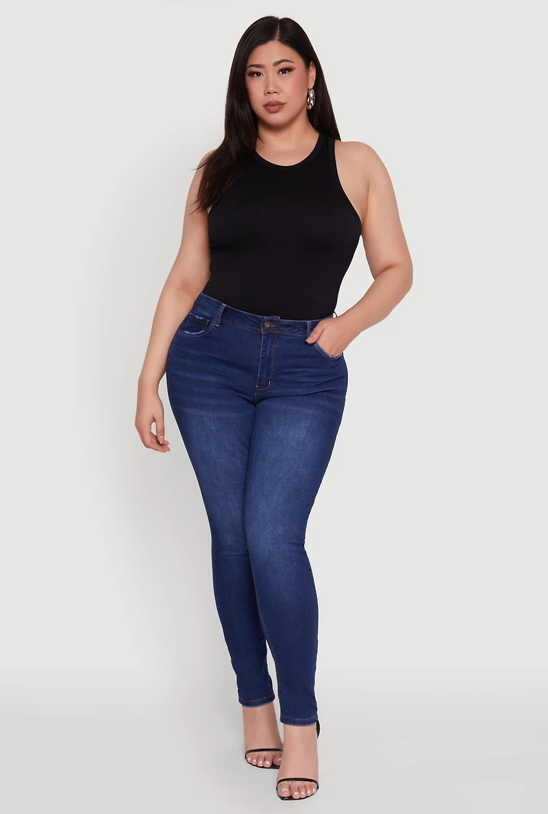 Plus WAX Push Up High Waist Jeans