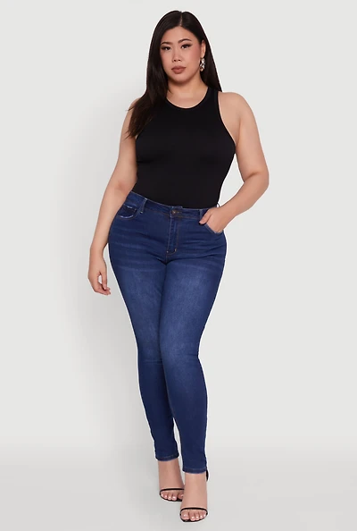 Plus WAX Push Up High Waist Jeans