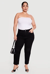 Plus WAX High Waisted Distressed Mom Jeans