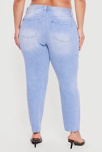 Plus WAX High Waisted Distressed Mom Jeans