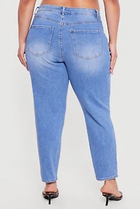 Plus WAX High Waisted Distressed Mom Jeans