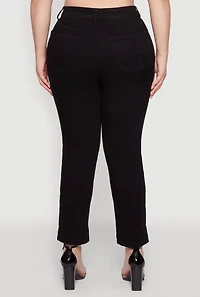 Plus WAX High Waist Whiskered Distressed Jeans