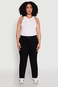 Womens Plus WAX High Waist Distressed Jeans,