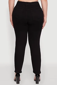 Womens Plus WAX High Waisted Distressed and Frayed Jeans,