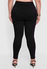 Womens Plus Size WAX Push Up High Rise Skinny Jeans, Black, Size 16