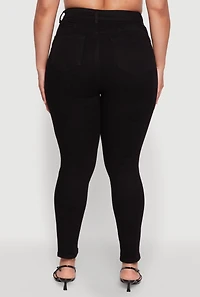 Womens Plus Size WAX Chic High Waisted Skinny Jeans, Black, Size 16