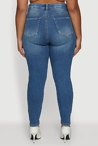 Womens Plus Size WAX Skinny Jeans, Blue, Size 16