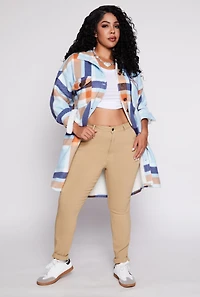 Plus Rolled Cuff High Waisted Pants