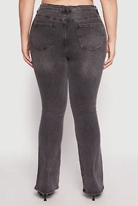 Womens Plus Size Almost Famous Boot Cut Jeans, Black, Size 18