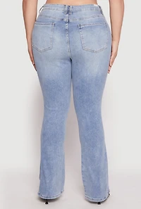Womens Plus Size Almost Famous Boot Cut Jeans, Blue, Size 18