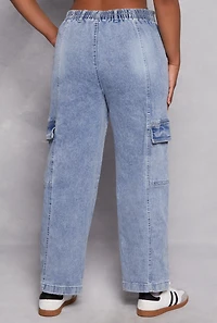 Womens Plus Size Almost Famous Cargo Skater Jeans, Blue, Size 1X