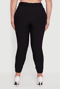 Plus High Waisted Slim Fit Pull On Joggers